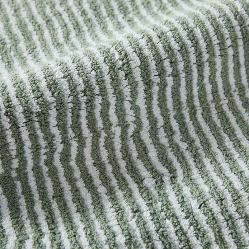 Cotton Pinstripe Bath Mat - Ultra Absorbent Tufted Bathroom Rug