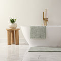 Cotton Pinstripe Bath Mat - Ultra Absorbent Tufted Bathroom Rug