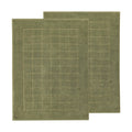 Checkered Cotton Bath Mat Set - 2-Piece Absorbent Bathroom Rugs