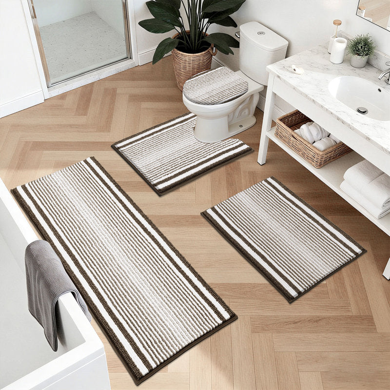 4-Piece Chenille Microfiber Bath Rug Set for Bathroom & Shower