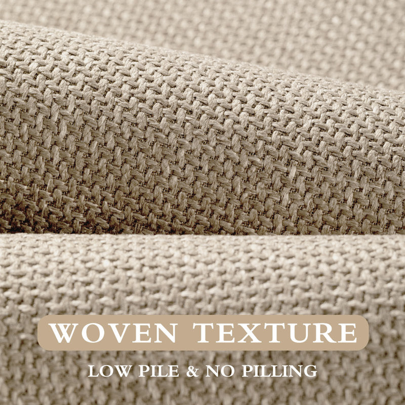 5-Piece Linen-Look Bath Rug Set - Non-Slip Spa Bathroom Decor