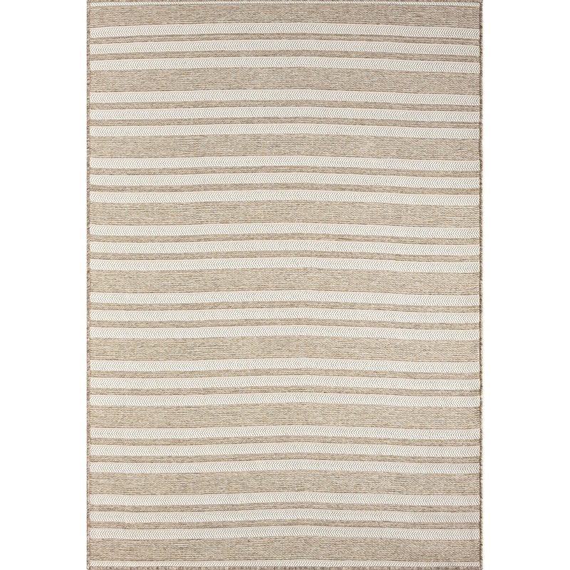Beige Striped Indoor/Outdoor Area Rug - Abani OCE120A Polypropylene