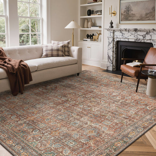 Abastos - Vintage Machine Washable Area Rug for High-Traffic Homes