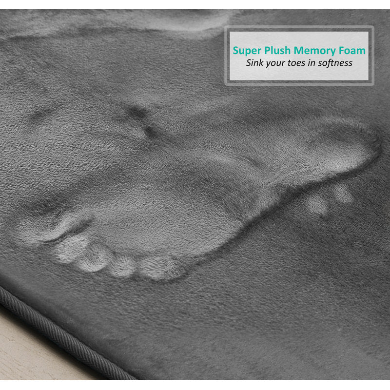 3-Piece Memory Foam Bath Rug Set - Ultra Soft Non-Slip Bathroom Mats