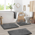 3-Piece Memory Foam Bath Rug Set - Ultra Soft Non-Slip Bathroom Mats