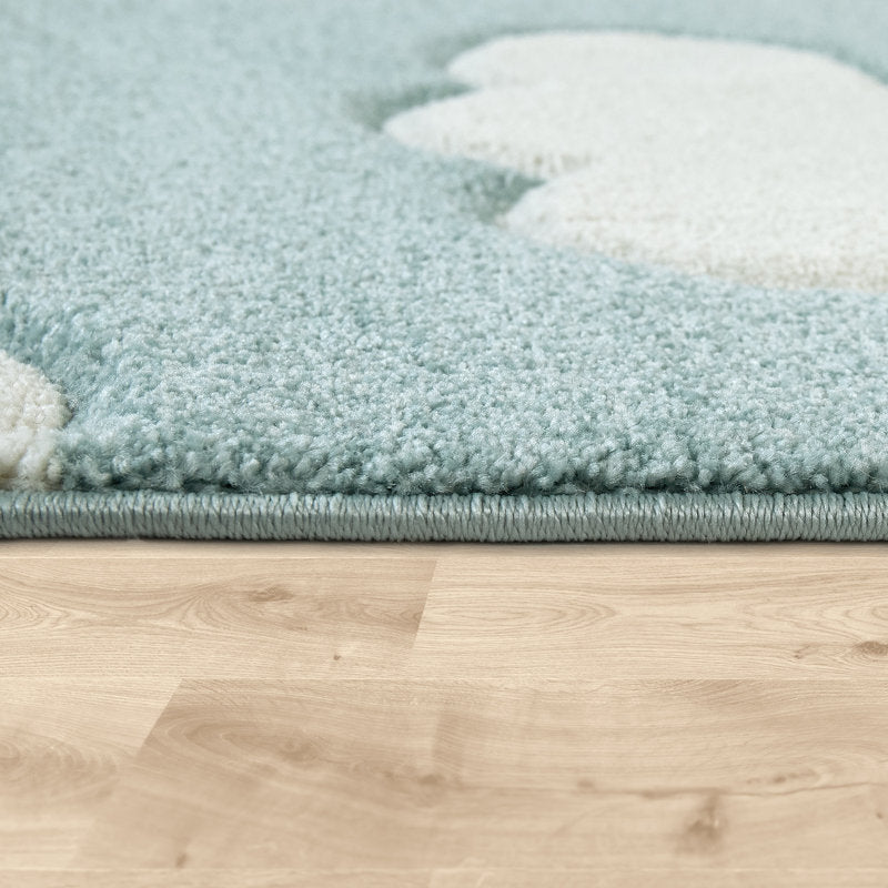 Cloud Pattern Polypropylene Area Rug for Nursery & Playroom