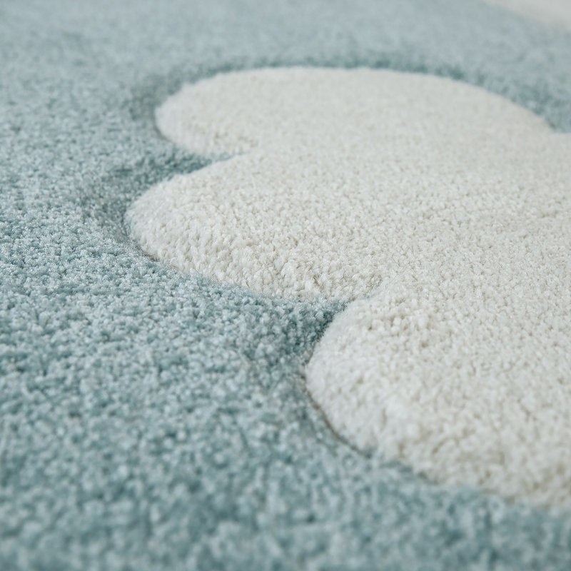 Cloud Pattern Polypropylene Area Rug for Nursery & Playroom