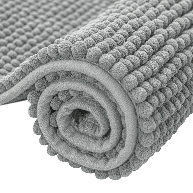 Luxury Chenille Bath Rug - Soft Absorbent Non-Slip Bathroom Mat
