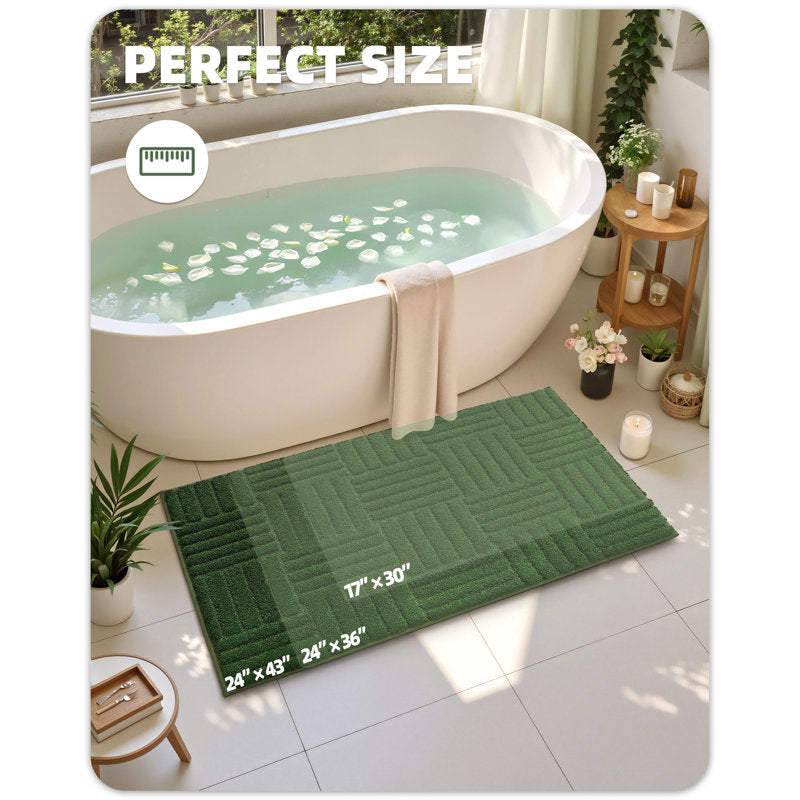 Microfiber Bath Rug - Ultra Soft Non-Slip Mat for Bathroom & Shower