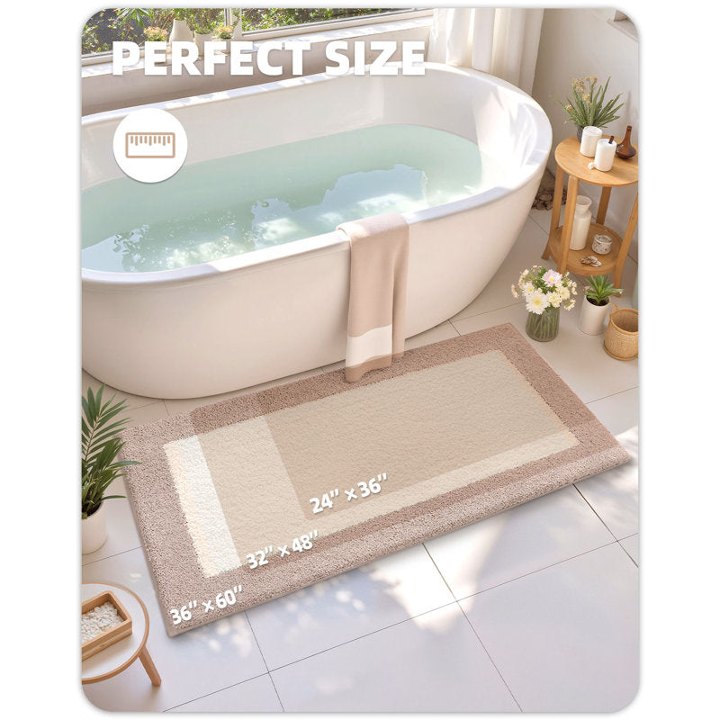 Microfiber Non-Slip Bath Rug - Absorbent Bathroom Runner Mat