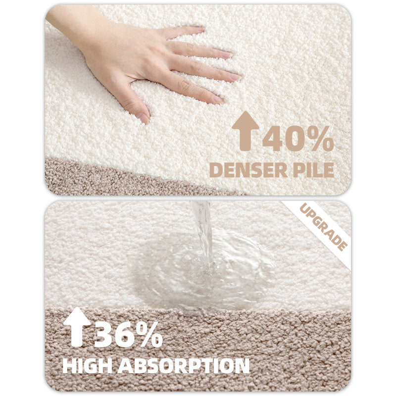Microfiber Non-Slip Bath Rug - Absorbent Bathroom Runner Mat