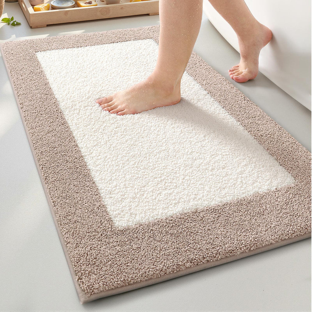 Microfiber Non-Slip Bath Rug - Absorbent Bathroom Runner Mat