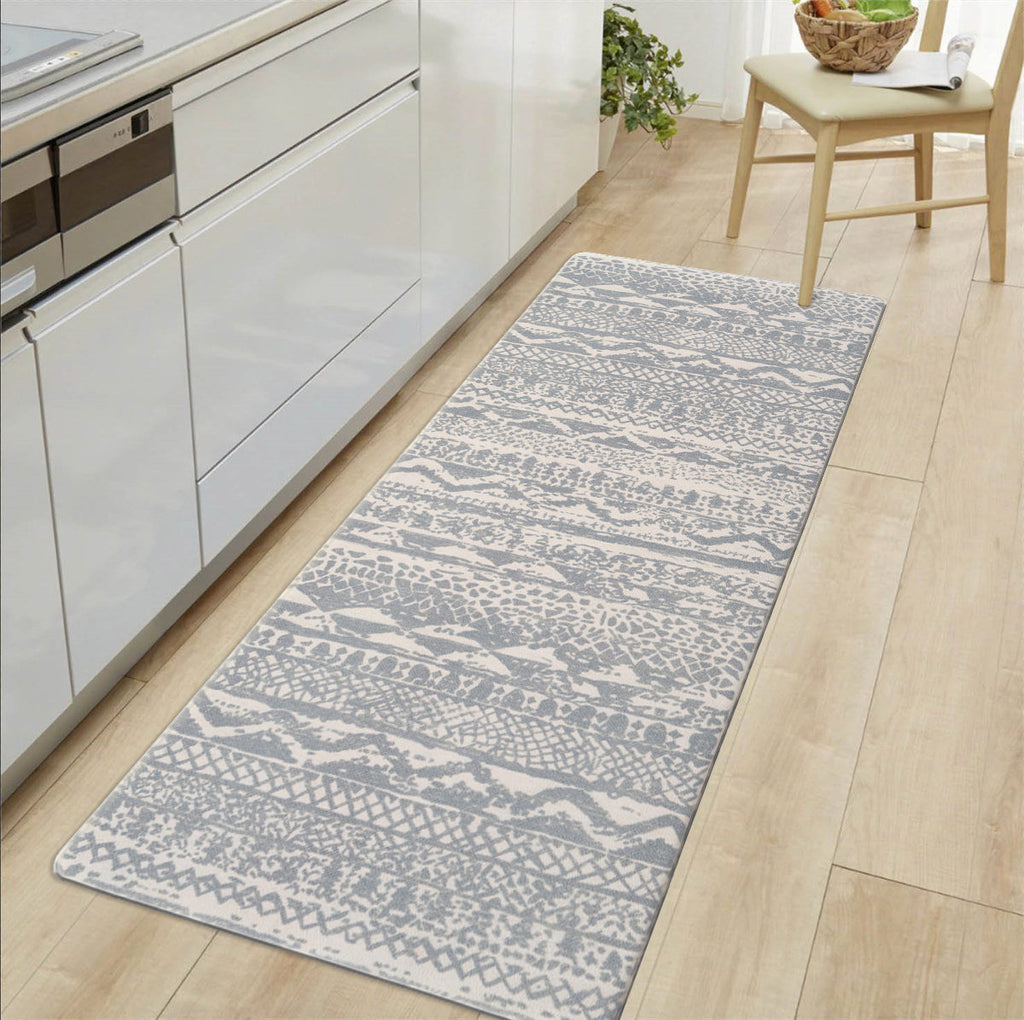 Boho Geometric Anti-Fatigue Kitchen Mat - Non-Skid PVC Floor Runner