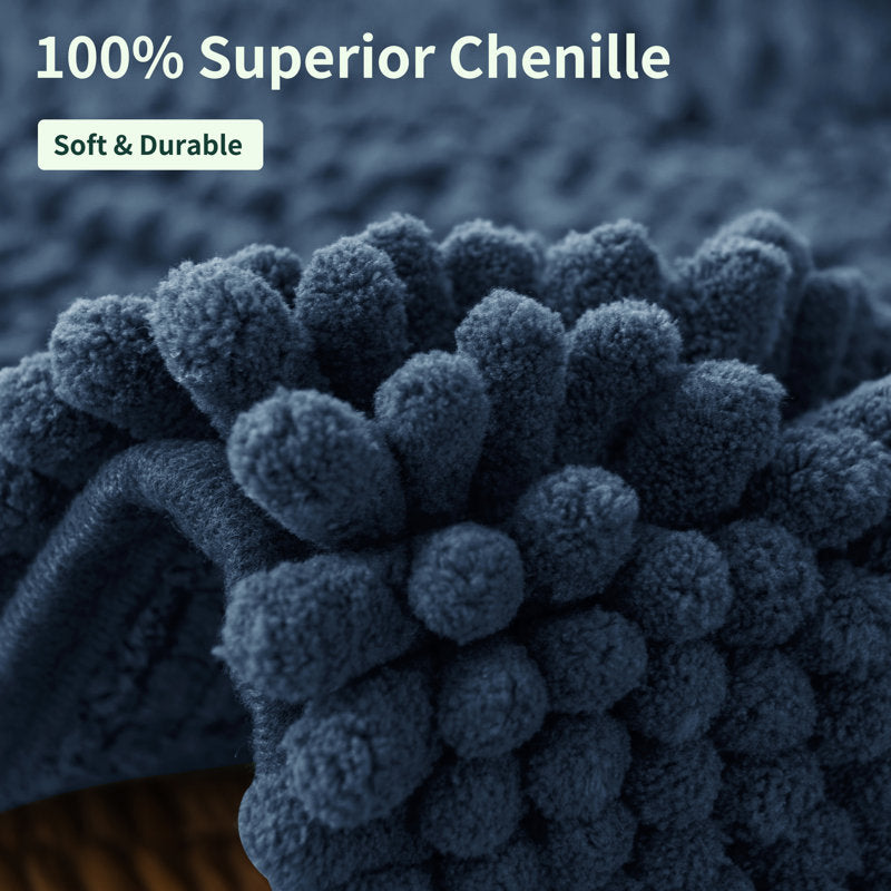 Chenault - Chenille Bath Mat Non-Slip Absorbent Microfiber Rug