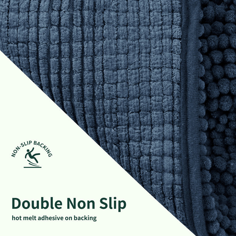Chenault - Chenille Bath Mat Non-Slip Absorbent Microfiber Rug