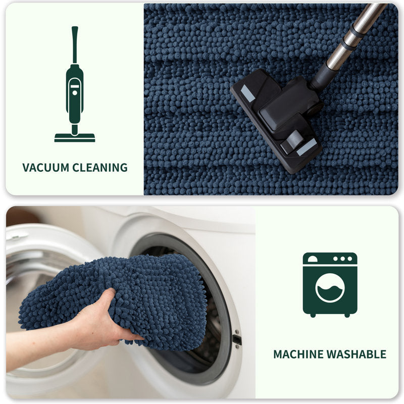 Chenault - Chenille Bath Mat Non-Slip Absorbent Microfiber Rug