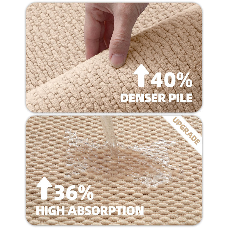 Soft Chenille Bath Rug - Non-Slip Absorbent Mat for Bathroom & Sink