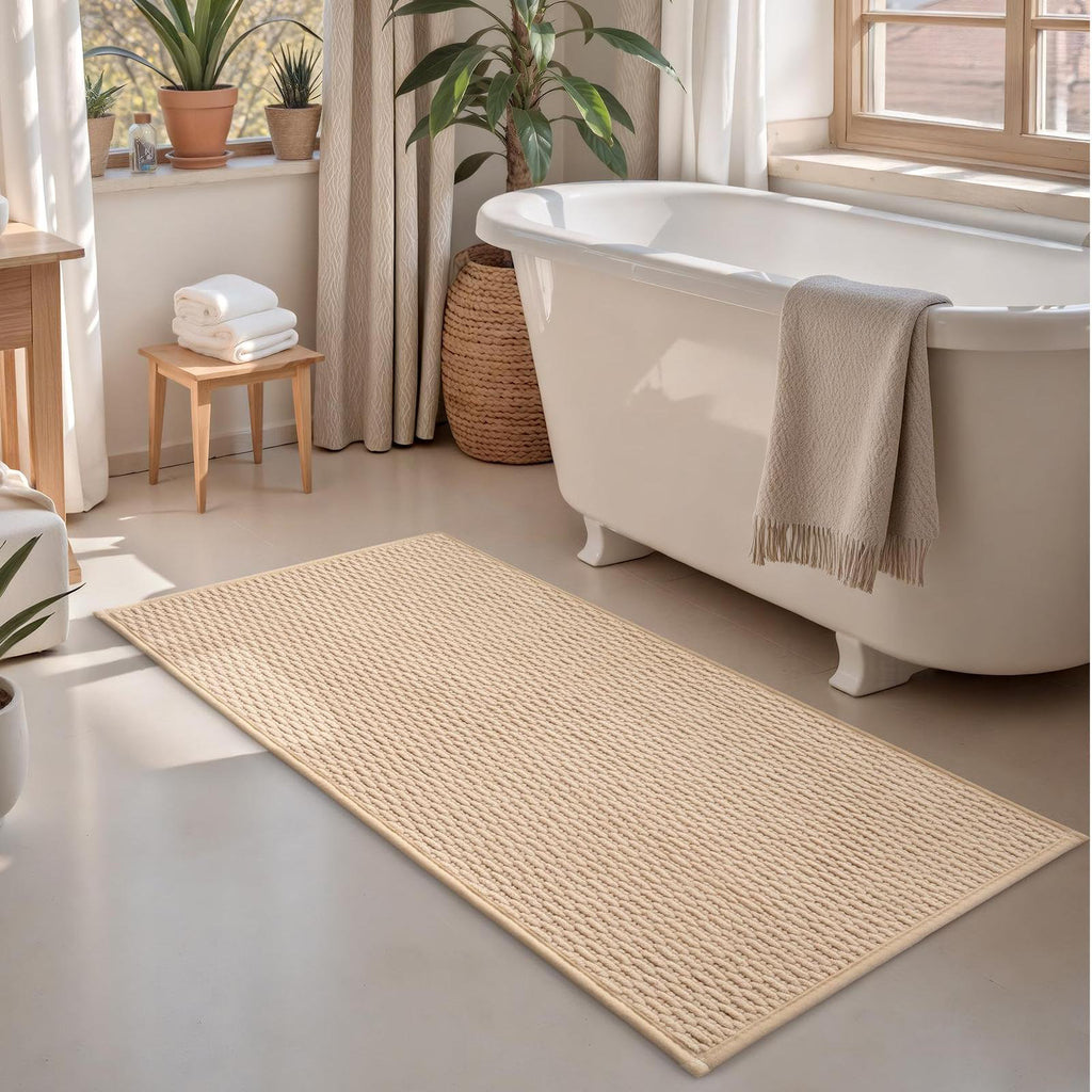 Soft Chenille Bath Rug - Non-Slip Absorbent Mat for Bathroom & Sink