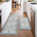 Anti-Fatigue Kitchen Mat Set - Vintage PVC Cushioned Floor Mats