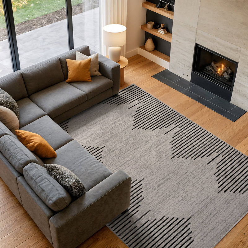 Damarcus - Geometric Area Rug Modern Polypropylene Living Room
