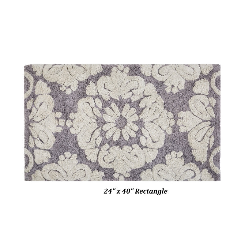 Danitra Cotton Medallion Bath Rug - Non-Slip Absorbent Bathroom Mat