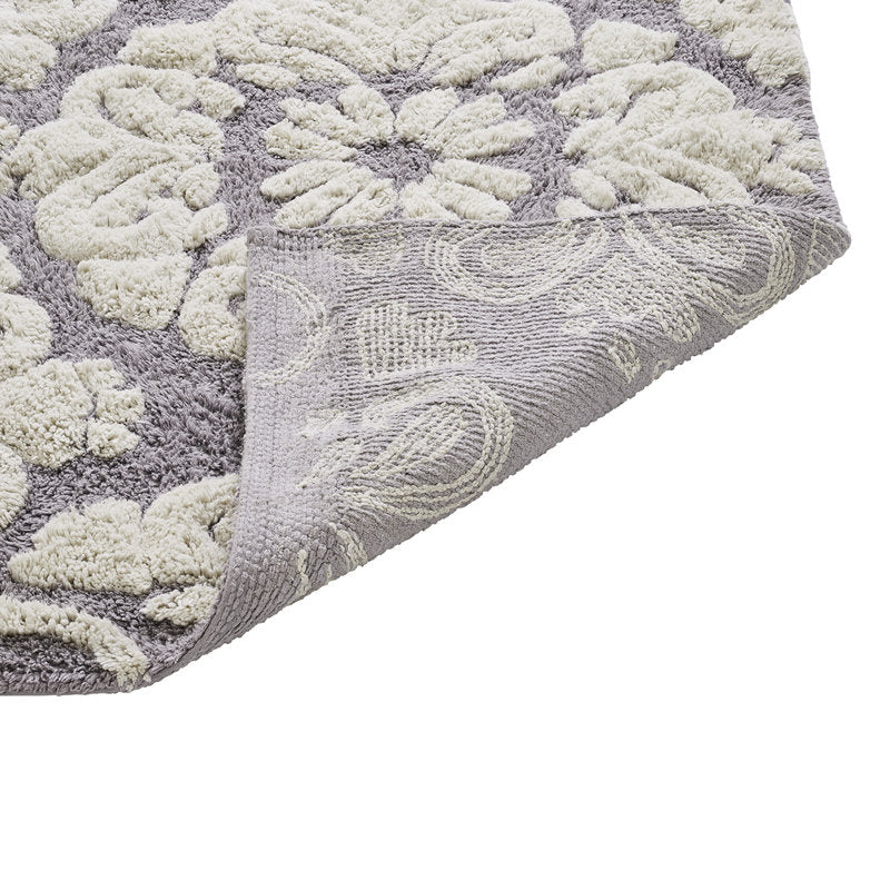 Danitra Cotton Medallion Bath Rug - Non-Slip Absorbent Bathroom Mat