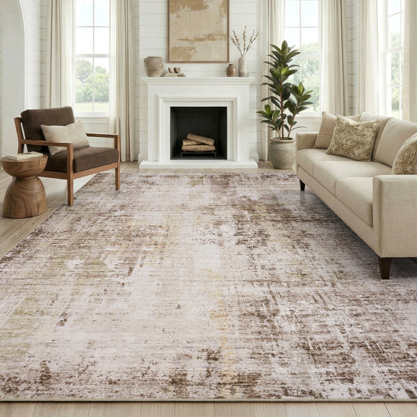 Terra Abstract - Machine Washable Modern Area Rug for Living Room