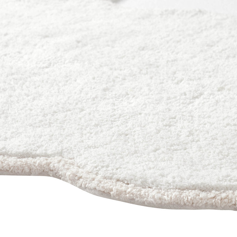 Cotton Bath Rug Scalloped Edge Whitman Bathroom Mat