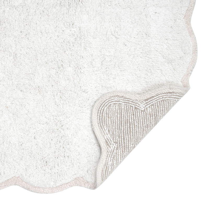 Cotton Bath Rug Scalloped Edge Whitman Bathroom Mat