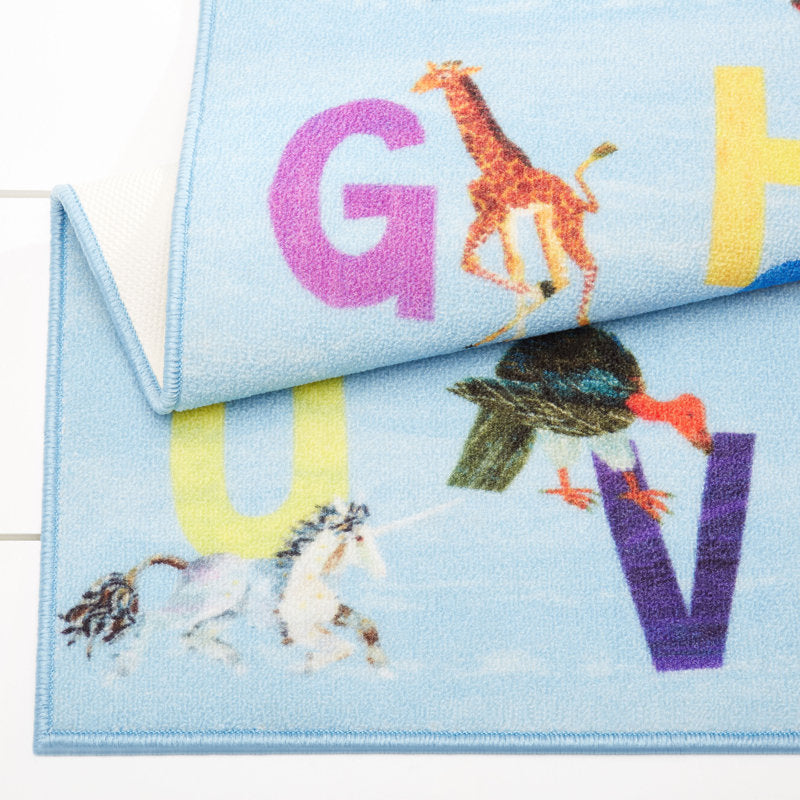 Eric Carle Alphabet Kids Area Rug - Machine Washable Playroom Decor