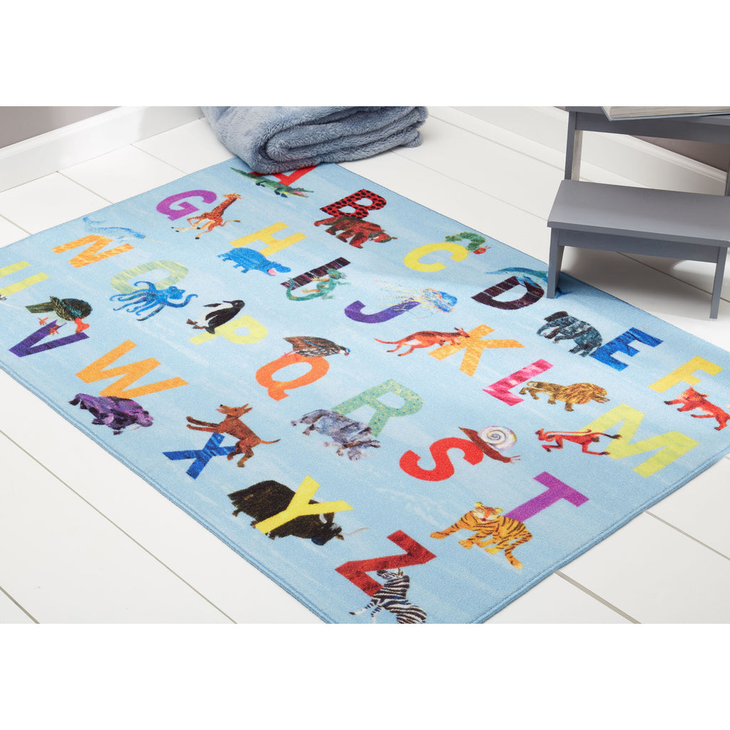 Eric Carle Alphabet Kids Area Rug - Machine Washable Playroom Decor