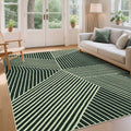 George Oliver - Geometric Striped Washable Area Rug for Living Room