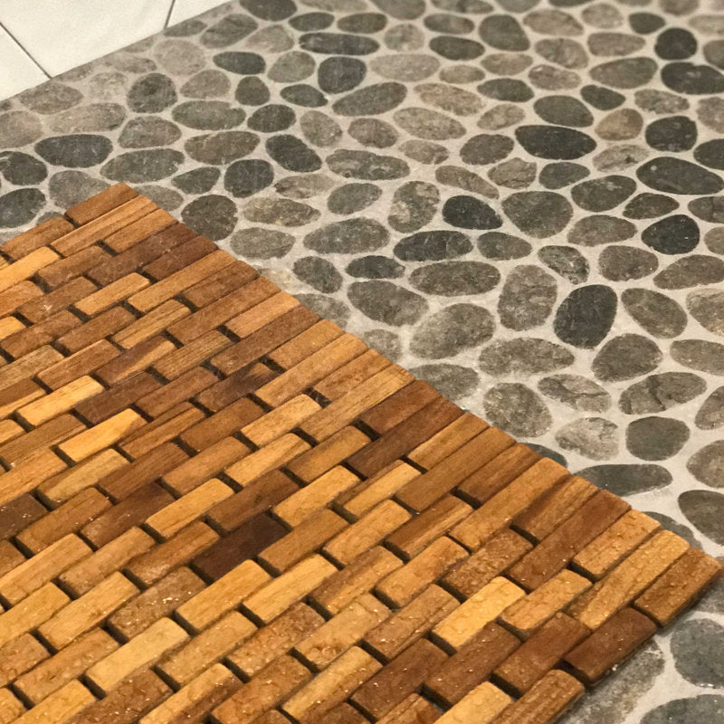 Natural Teak Wood Bath Rug - Spa Style Shower Mat