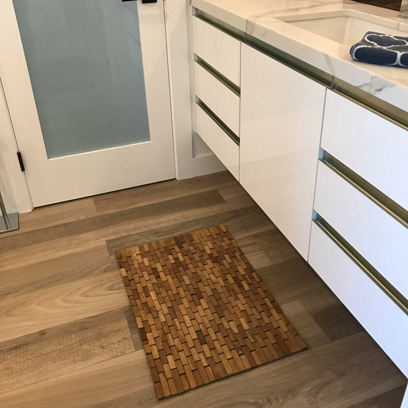 Natural Teak Wood Bath Rug - Spa Style Shower Mat
