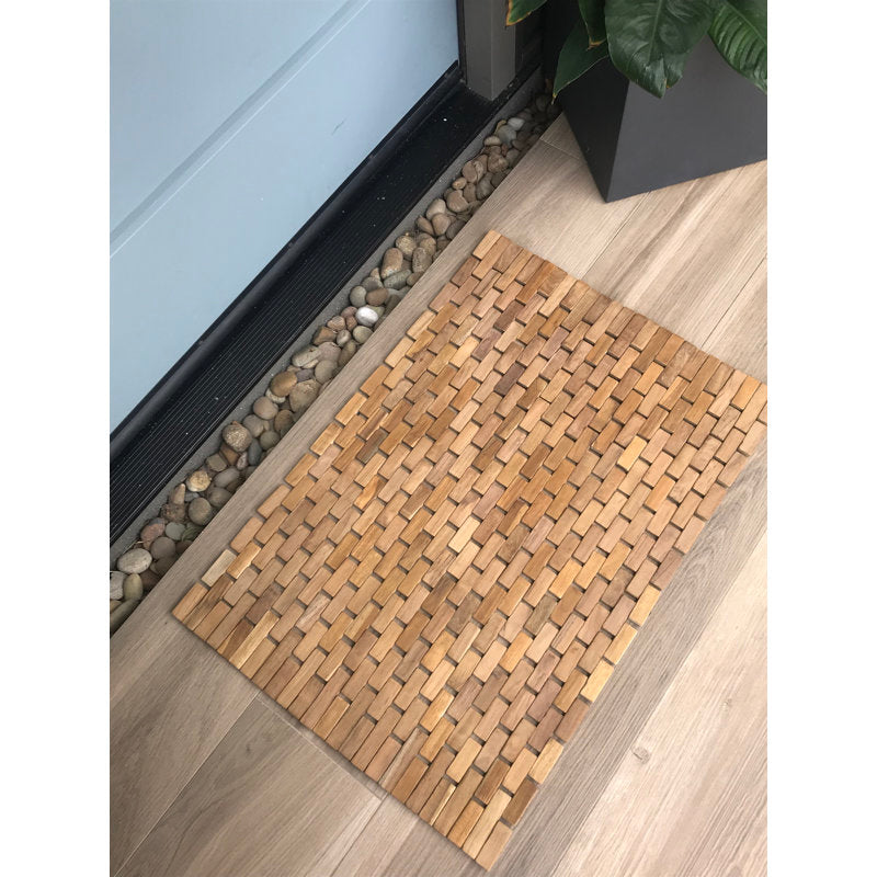 Natural Teak Wood Bath Rug - Spa Style Shower Mat