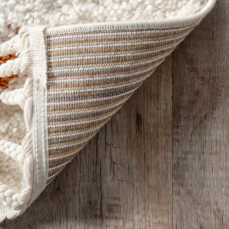 Ivory Diamond Shag Rug - Soft Performance Polypropylene - Kids & Nursery