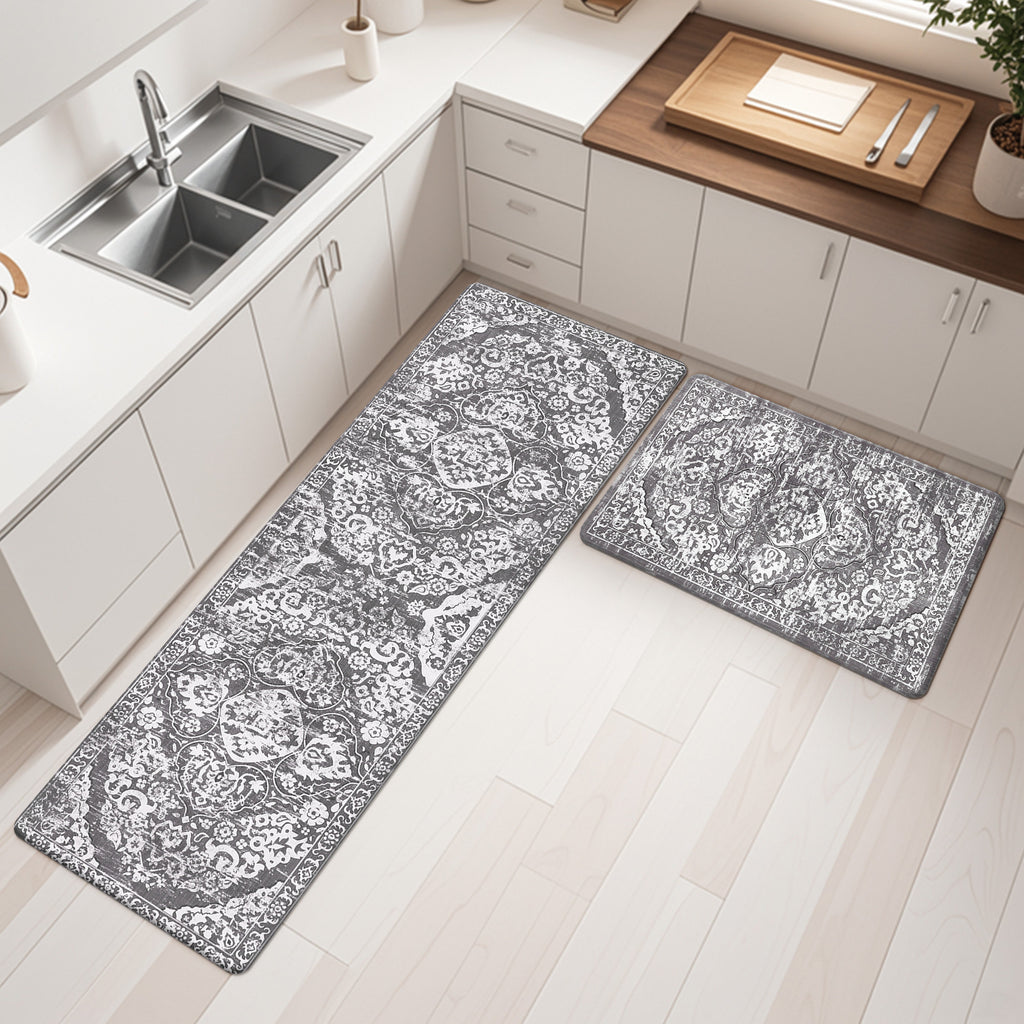 Anti-Fatigue Kitchen Mat Set PVC Foam Non-Skid Floor Rugs