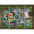 Kids City Map Play Rug - Tufted Non-Slip Green Educational Area Rug
