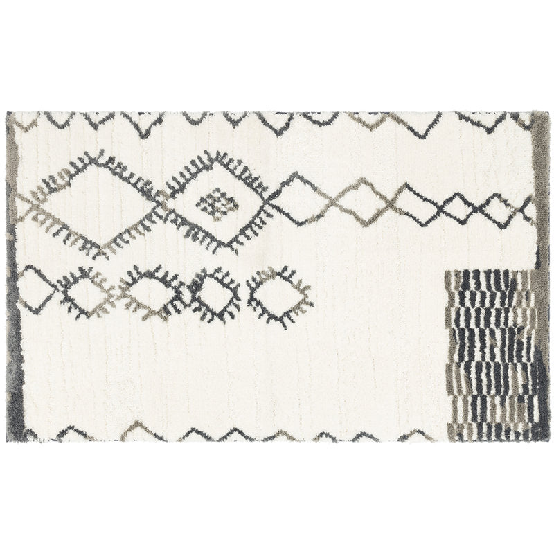 Kaylee Sahara Boho Non-Slip Machine Washable Bath Rug - Gray/Ivory