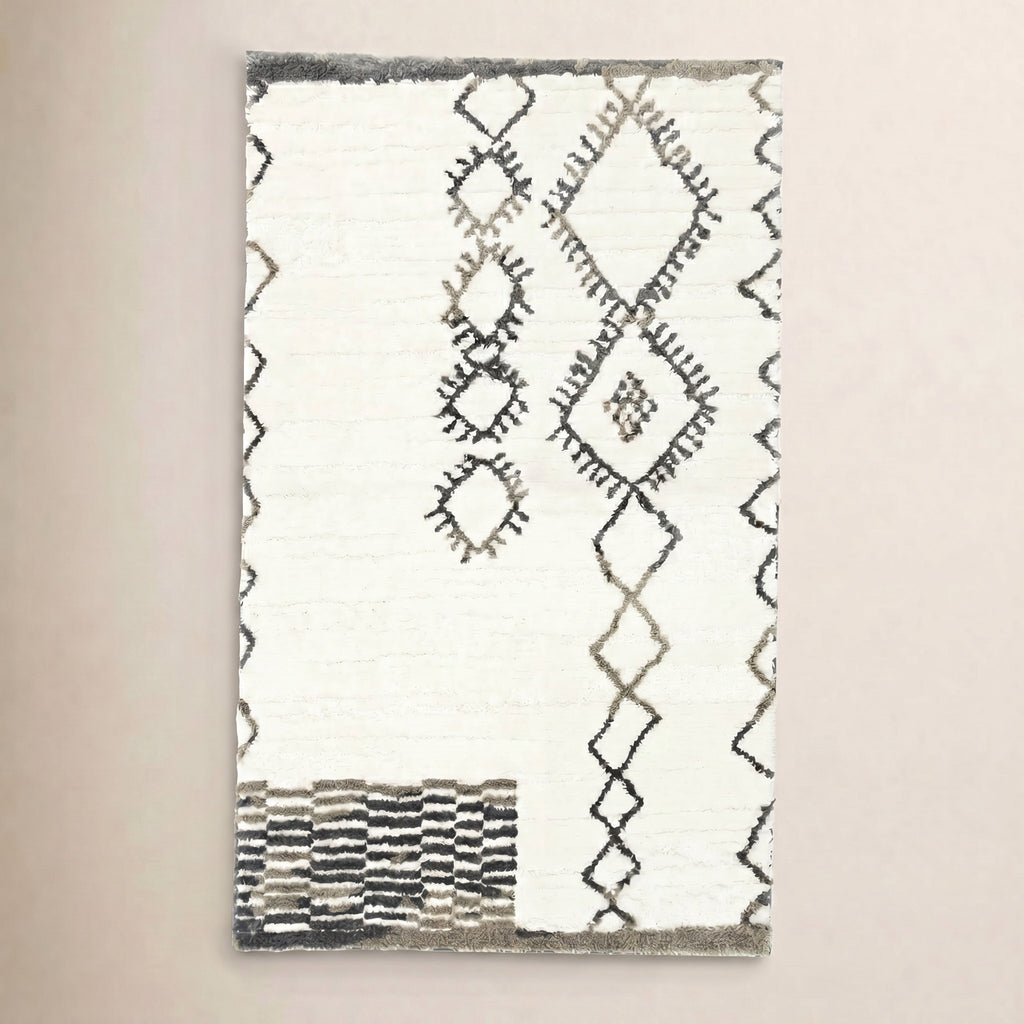 Kaylee Sahara Boho Non-Slip Machine Washable Bath Rug - Gray/Ivory