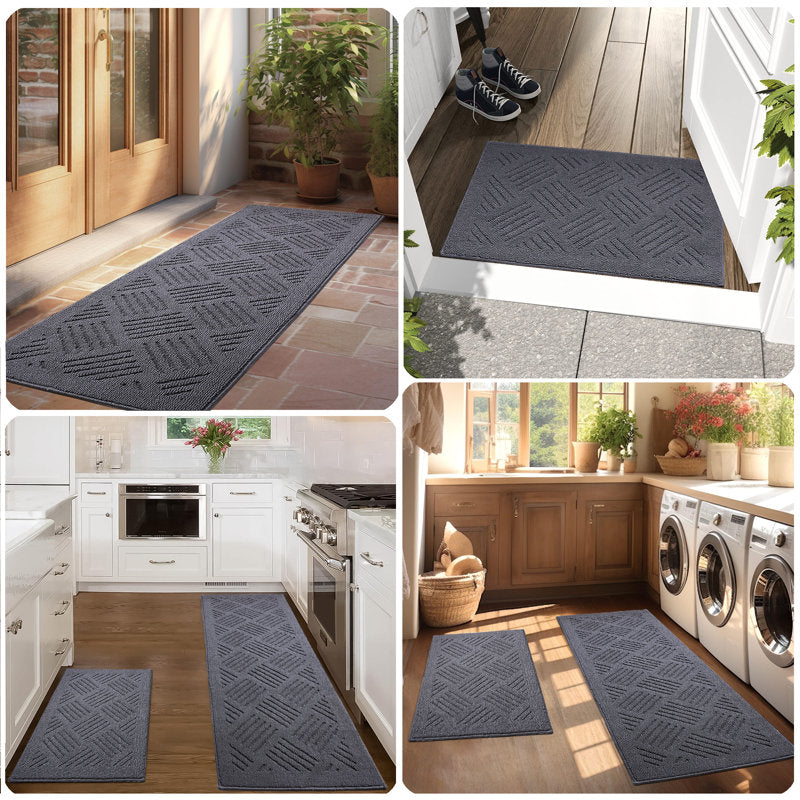 EverGrip 2-Piece Kitchen Rug Set - Non-Slip Polypropylene Floor Mats