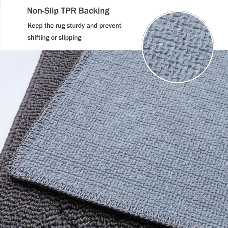EverGrip 2-Piece Kitchen Rug Set - Non-Slip Polypropylene Floor Mats