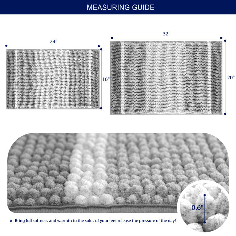 Gradient Chenille Bath Rug - Ultra Soft Absorbent Bathroom Mat