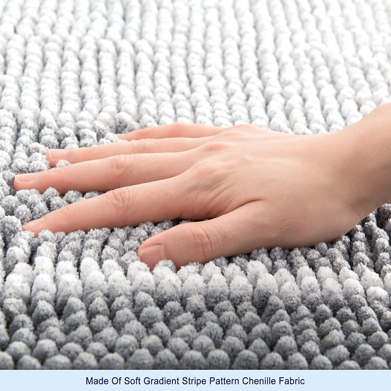 Gradient Chenille Bath Rug - Ultra Soft Absorbent Bathroom Mat