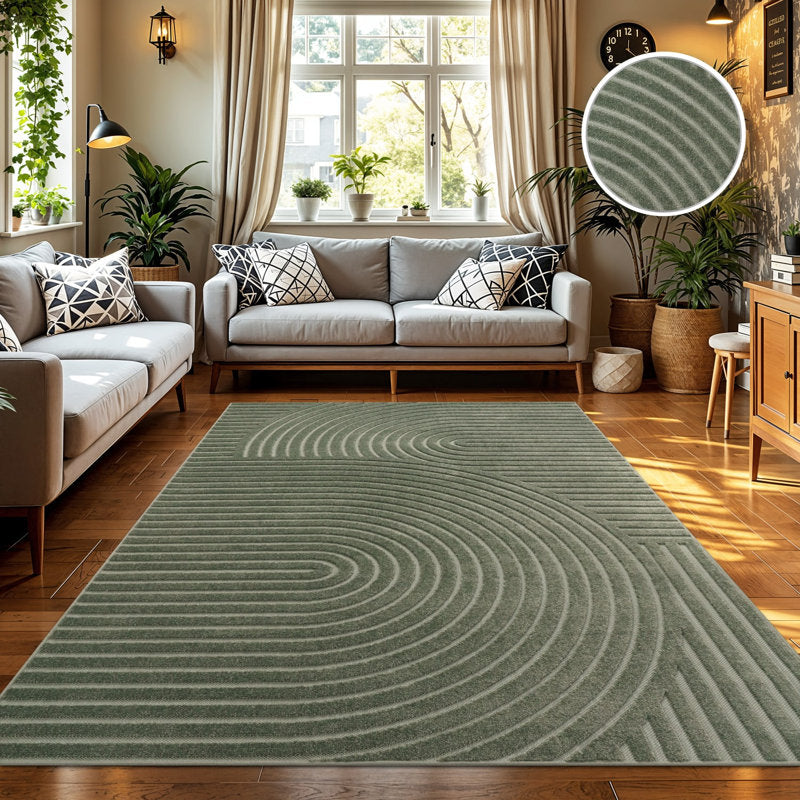 Verdant Line - Boho Geometric Area Rug Indoor/Outdoor Polypropylene