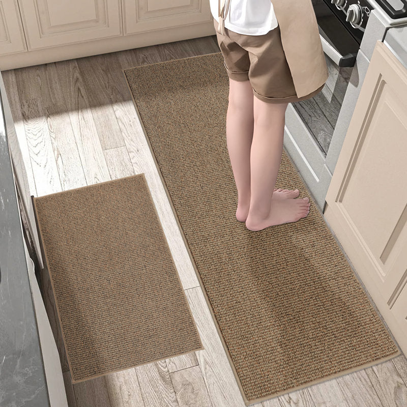 2-Piece Non-Slip Kitchen Rug Set Absorbent Microfiber Floor Mats