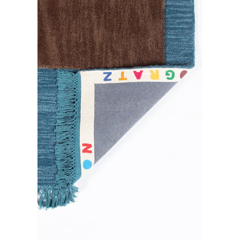 Handmade Wool Bear Animal Print Rug for Kids Room & Nursery