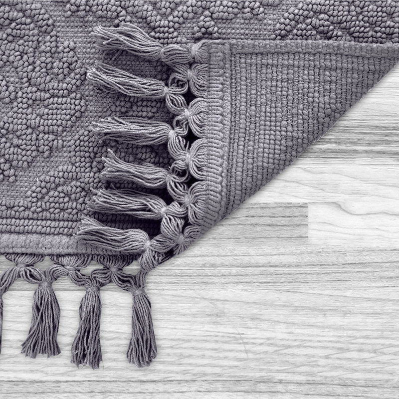 Ricardo Cotton Bohemian Bath Rug - Geometric Tassel Bathroom Mat