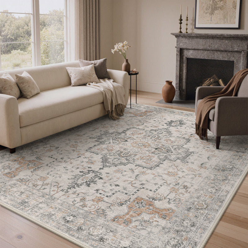Roehit - Oriental Machine Washable Area Rug Distressed Traditional