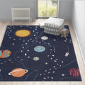 Rumley Celestial Kids Area Rug - Polypropylene Space Theme Playroom